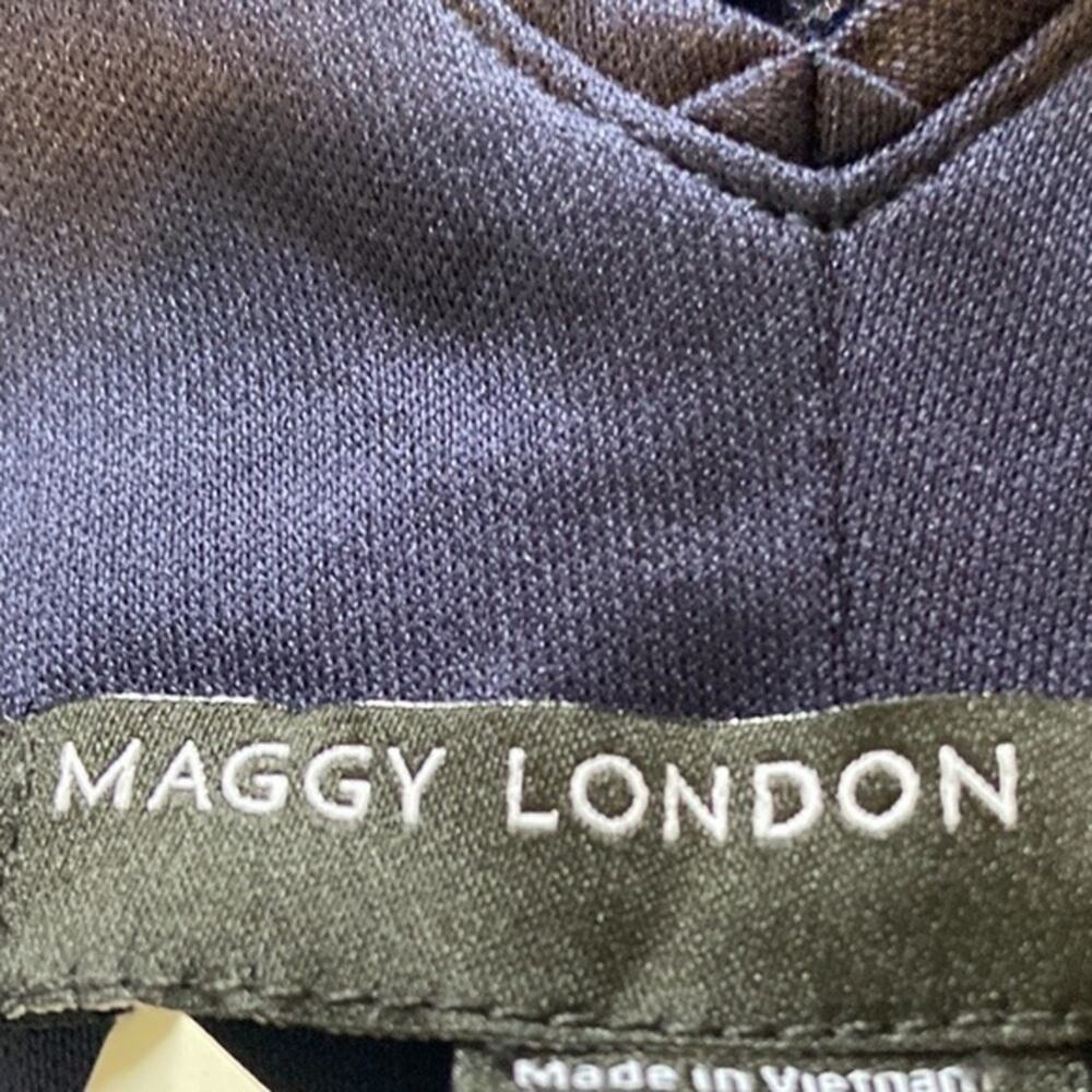 NWT Maggy London Sequined Blouson Navy Blue Dress - Picture 11 of 15